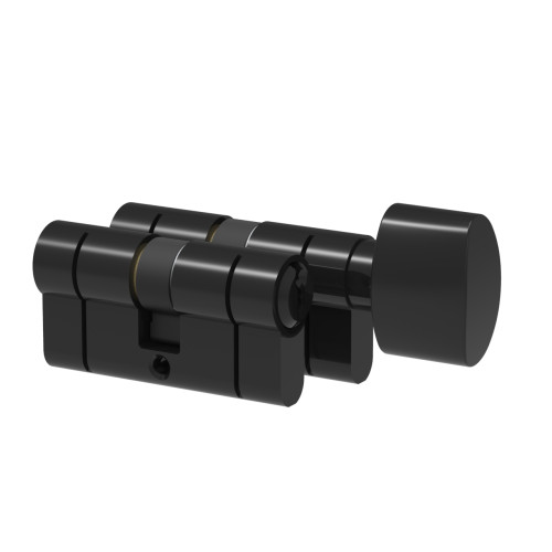 Komplet wkładek Łucznik D profil E8 30-45 gałka M8 od 45 czarna wg kodu